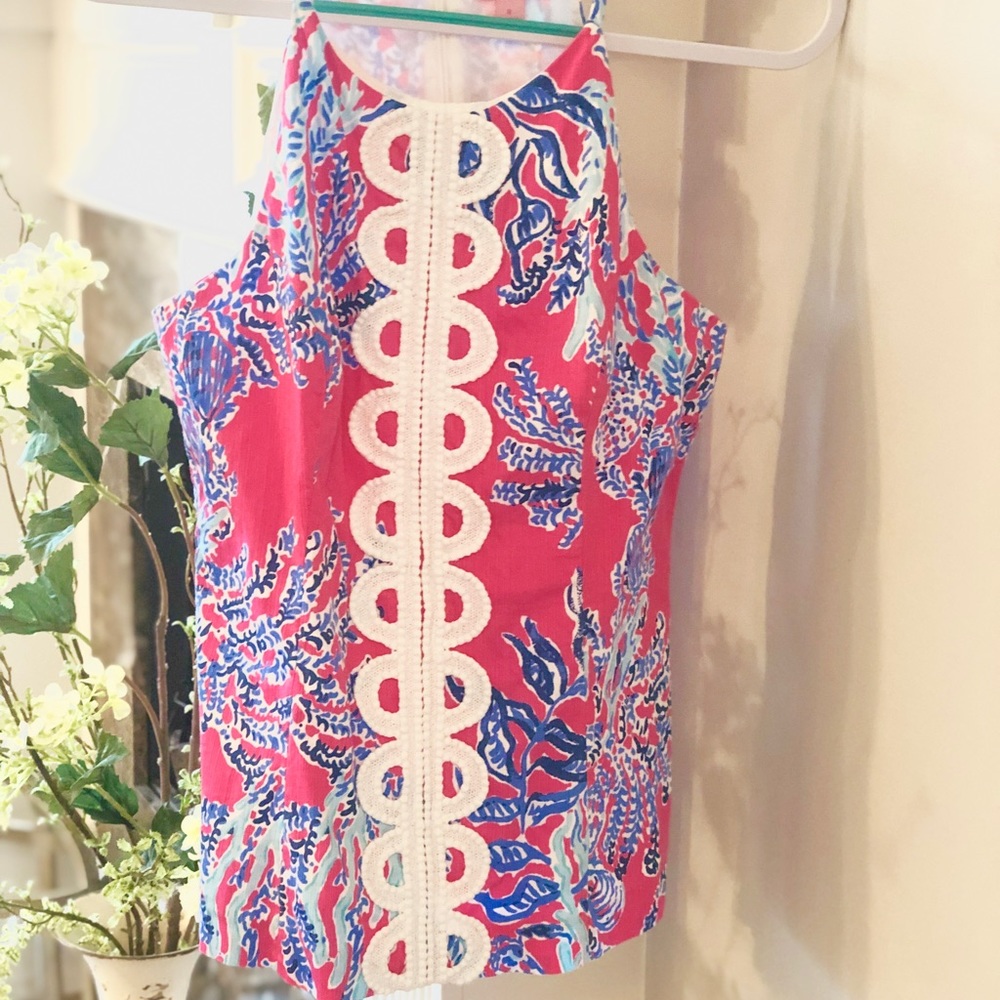 Lilly Pulitzer Annabelle top in Capri Pink Samba
